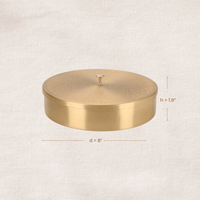 Side view of brass masala dabba showing height and diameter