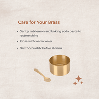 Brass masala dabba care instructions with cleaning and maintenance guidance for long-lasting shine.