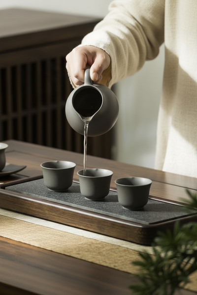 Grey Stoneware Pouring Image